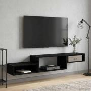 vidaXL Väggmonterad TV-skåp Väggmonterat Svart ek 150 x 28 x 26 cm