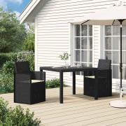 vidaXL Trädgårdsmatstolar 2 pcs Antracit och gräddvit PP