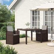 vidaXL Trädgårdsmatstolar 2 pcs Brun och ljusgrå PP