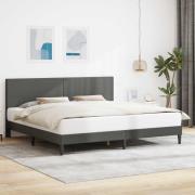 vidaXL Sängram med huvudgavel Mörkgrå 200 x 200 cm Kordread tyg