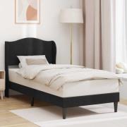 vidaXL Sängram med huvudgavel Svart 90 x 200 cm Sammet
