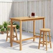 vidaXL Barbord Naturlig 110 x 60 x 105 cm Massiv teak