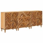 vidaXL Förvaringsskåp 3 pcs Brun 60 x 33,5 x 75 cm Massivt mangoträ