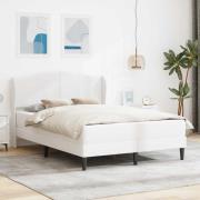 vidaXL Sängram med huvudgavel Vit 120 x 200 cm Konstläder