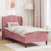 vidaXL Sängram med huvudgavel Rosa 100 x 200 cm Sammet