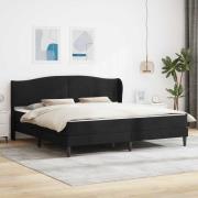 vidaXL Sängram med huvudgavel Svart 200 x 200 cm Sammet