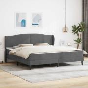 vidaXL Sängram med huvudgavel Mörkgrå 180 x 200 cm Sammet