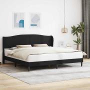 vidaXL Sängram med huvudgavel Svart 180 x 200 cm Konstläder