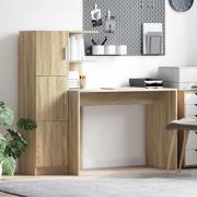 vidaXL Skrivbord 2 pcs Sonoma-ek