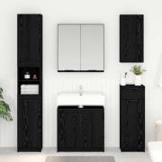 vidaXL Badrumsskåp Svart Ek 64,5 x 33,5 x 59 cm Konstruerat trä