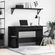 vidaXL Skrivbord med hylla Svart ek 140 x 50 x 75 cm Konstruerat trä