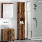vidaXL Badrumsskåpsset TULUM Gammalt trä 37 x 31,5 x 203 cm