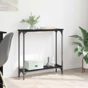 vidaXL Konsolbord med hylla Svart Ek 75 x 22,5 x 75 cm Konstruerat trä