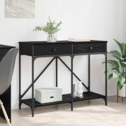 vidaXL Konsolbord med låda Svart Ek 100 x 39 x 78,5 cm Konstruerat trä