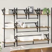 vidaXL Vägghyllset 6 pcs Artisan Ek 100 x 25 x 30 cm Konstruerat trä