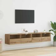vidaXL TV-väggskåp 2 pcs Artisan Ek 80 x 30 x 30 cm Konstruerat trä