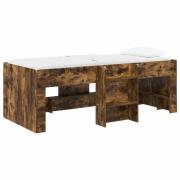 vidaXL Barns hög sängram 2 pcs Rökt ek 98,5 x 200 cm Konstruerat trä