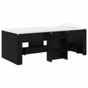 vidaXL Barns hög sängram 2 pcs Svart ek 193 x 96,1 x 68,5 cm