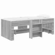 vidaXL Barns hög sängram 2 pcs Grå Sonoma 193 x 96,1 x 68,5 cm
