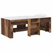 vidaXL Barns hög sängram 2 pcs Gammalt trä 193 x 96,1 x 68,5 cm
