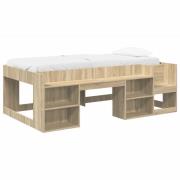 vidaXL Barnsängsram med förvaring Sonoma-ek 75 x 190 cm
