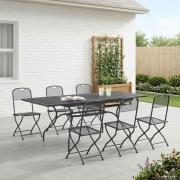 vidaXL Trädgårdsmöbelset 7 pcs Antracit 212 x 90 x 76 cm Nät och stål