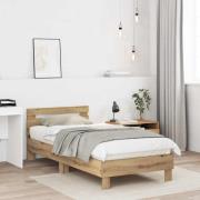 vidaXL Sängram med huvudgavel Artisan-ek 80 x 200 cm Konstruerat trä