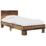 vidaXL Sängram med huvudgavel Gammalt trä 80 x 200 cm Konstruerat trä