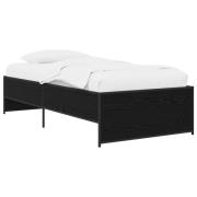 vidaXL Sängram Svart ek 80 x 200 cm Konstruerat trä