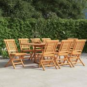 vidaXL Hopfällbara trädgårdsstolar 8 st 47x63x90 cm massiv teak