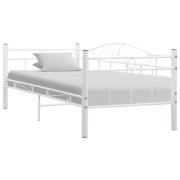 vidaXL Ram till dagbädd vit metall 90x200 cm