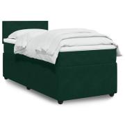 vidaXL Ramsäng med madrass mörkgrön 80x200 cm sammet