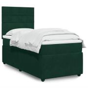 vidaXL Ramsäng med madrass mörkgrön 80x200 cm sammet