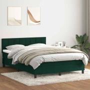 vidaXL Ramsäng med madrass mörkgrön 160x210 cm sammet