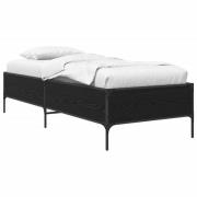 vidaXL Sängram Svart ek 80 x 200 cm Konstruerat trä