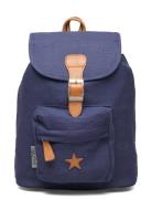 Smallstuff Baggy Back Pack, Navy With Leather Star Blå