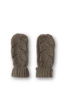 That's Mine Mouflettes Knitted Pointelle Mittens 0-12 M Brun