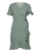 ONLY Onlolivia S/S Wrap Dress Wvn Noos Grön