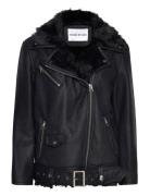 Stand Studio Carrie Shearling Biker Jacket Svart