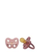 HEVEA Hevea Pacifier 3-36 Months Round, 2 Pack Rosa