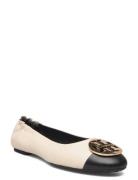 Tory Burch Claire Cap-Toe Ballet Beige