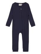 Minymo Jumpsuit Ls Rib Marinblå