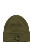 Timberland Tonal 3D Embroidery Beanie Khaki Green