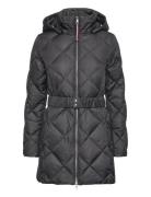 Tommy Hilfiger Elevated Belted Quilted Coat Svart