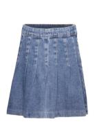 Lindex Skirt Hedda Pleated Denim Blå