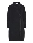 Calvin Klein Bonded Wool Cocoon Coat Svart