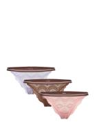 Becksöndergaard Wave Lace Ray Tanga 3 Pack Rosa