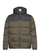 Jack & J S Jjetoby Puffer Hood Sn Khaki Green