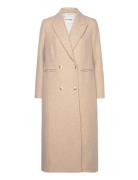 IVY OAK Double Breasted Boxy Coat Beige