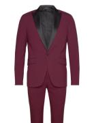 Lindbergh Responsibly Made Stretch Tuxedo Sui Burgundy